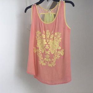 Fun pink and yellow tank top